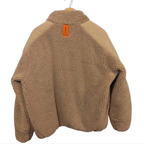 Alphastyle Men's Tan Sherpa Oversized Jacket Size Medium - Picture 2 of 11